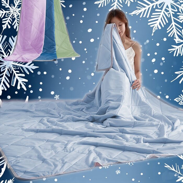 1pc Cooling Summer Blanket - Lightweight & Breathable for Hot Sleepers, Ultra-Soft Light Beige-Friendly Quilted Design, Machine Washable All-Season Use, Solid Color (Blue/Green/Purple) for Home, Office, Travel, Home Comfort Accessory | Quilted Blanket | Machine Washable Blanket, Cooling Blanket for Hot Sleepers - Image 4