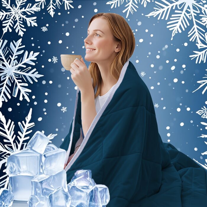 1pc Cooling Summer Blanket - Lightweight & Breathable for Hot Sleepers, Ultra-Soft Light Beige-Friendly Quilted Design, Machine Washable All-Season Use, Solid Color (Blue/Green/Purple) for Home, Office, Travel, Home Comfort Accessory | Quilted Blanket | Machine Washable Blanket, Cooling Blanket for Hot Sleepers - Image 9