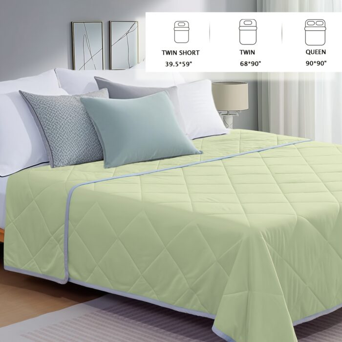 1pc Cooling Summer Blanket - Lightweight & Breathable for Hot Sleepers, Ultra-Soft Light Beige-Friendly Quilted Design, Machine Washable All-Season Use, Solid Color (Blue/Green/Purple) for Home, Office, Travel, Home Comfort Accessory | Quilted Blanket | Machine Washable Blanket, Cooling Blanket for Hot Sleepers - Image 5
